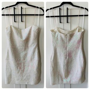 Mini white sequin dress